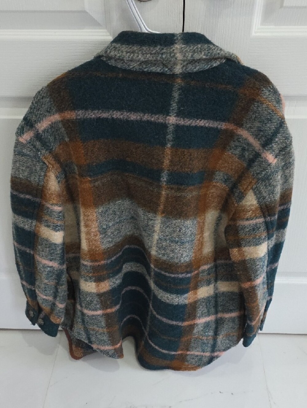 Wilfred Free "The GANNA" Plaid Shacket in Brown, Teal & Gray - Picture 7 of 8
